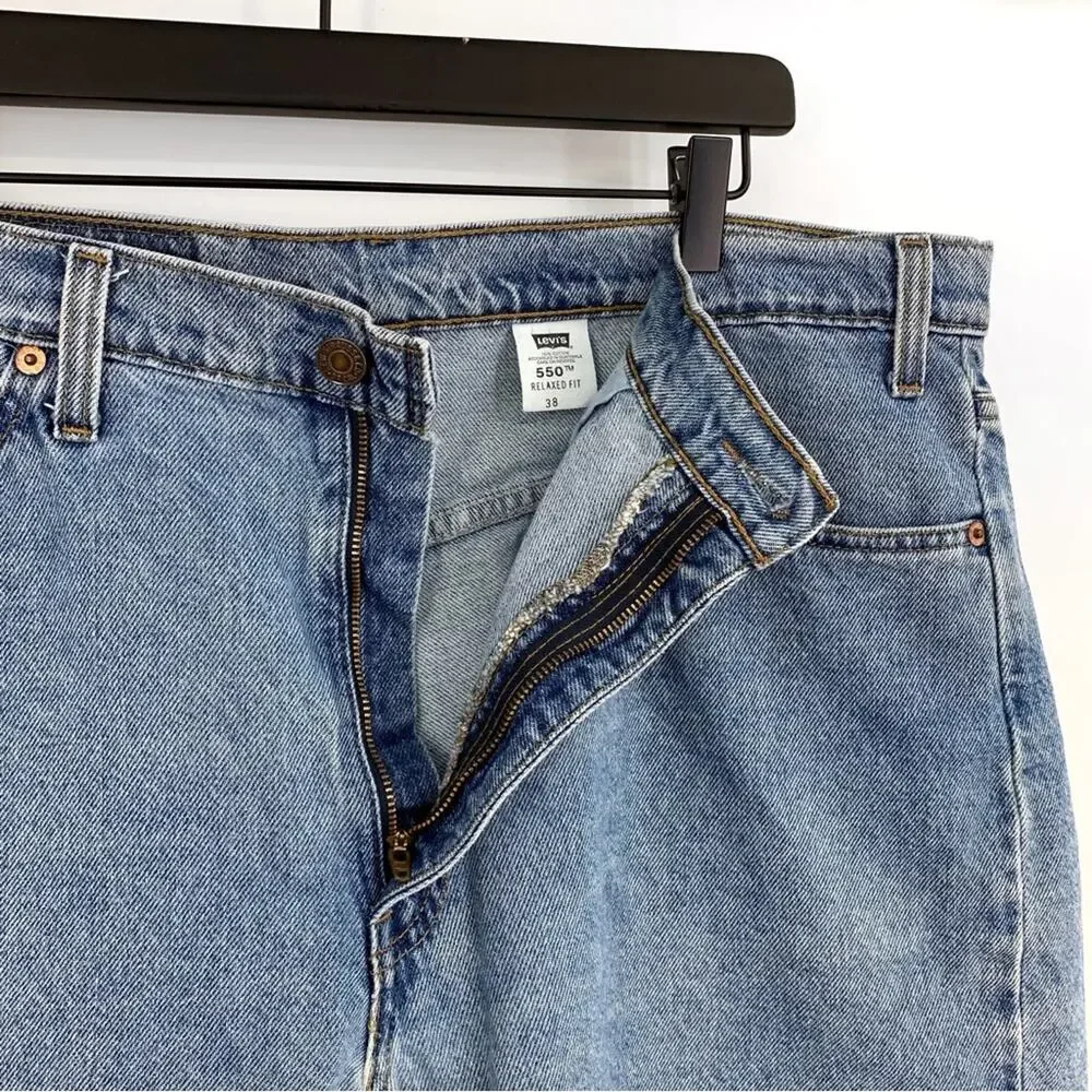 VTG LEVI'S Orange Tab 550 Relaxed Jean Shorts Blue Denim 38